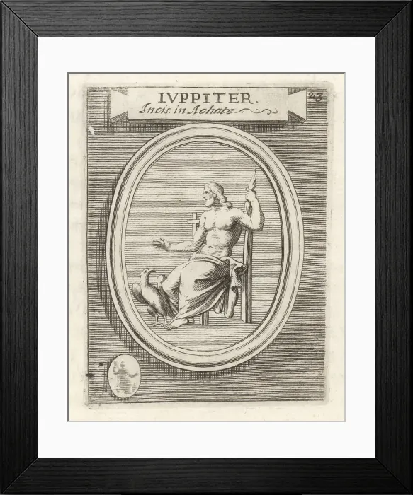Framed Print : Roman god Jupiter with thunderbolt and eagle Framed Print : Roman god Jupiter with thunderbolt and eagle