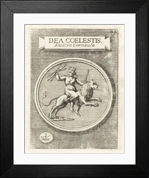 Framed Print : Caelestis Afrorum Dea riding a lion Framed Print : Caelestis Afrorum Dea riding a lion