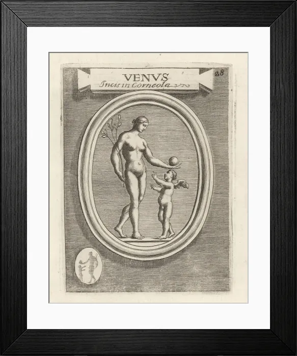 Framed Print : Venus, Roman goddess of love, offering a ball to Cupid Framed Print : Venus, Roman goddess of love, offering a ball to Cupid