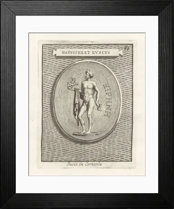 Framed Print : Etruscan haruspex holding a bird in his right hand Framed Print : Etruscan haruspex holding a bird in his right hand