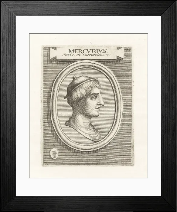 Framed Print : Roman messenger god Mercury in petasos Framed Print : Roman messenger god Mercury in petasos