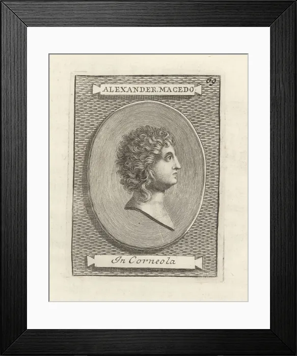 Framed Print : Head of Alexander the Great, king of Macedon, 356-323 BC Framed Print : Head of Alexander the Great, king of Macedon, 356-323 BC