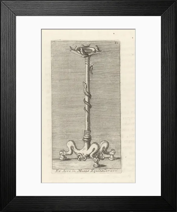 Framed Print : Etruscan tripod with griffin legs, birds and a serpent Framed Print : Etruscan tripod with griffin legs, birds and a serpent
