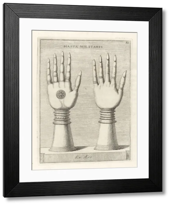Framed Print : Bronze manus standard used by Roman legions Framed Print : Bronze manus standard used by Roman legions