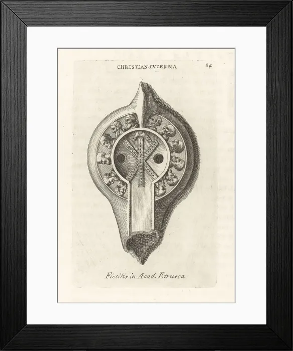 Framed Print : Etruscan Christian lantern decorated with the Apostles Framed Print : Etruscan Christian lantern decorated with the Apostles
