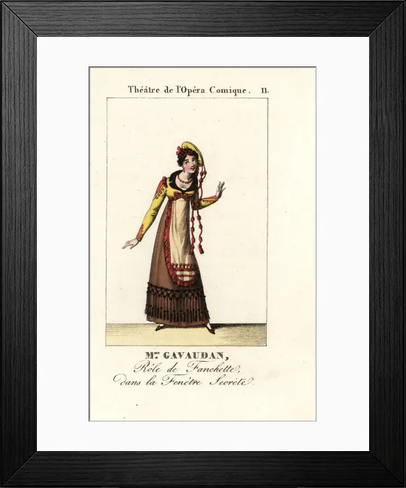 Framed Print : Mlle. Emilie Gavaudan in La Fenetre Secrete, 1818 Framed Print : Mlle. Emilie Gavaudan in La Fenetre Secrete, 1818