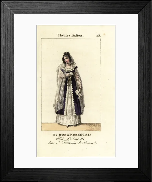Framed Print : Mme. Ronzi-Debegnis in I Fuoruscit di Firenze, Theatre Italien Framed Print : Mme. Ronzi-Debegnis in I Fuoruscit di Firenze, Theatre Italien