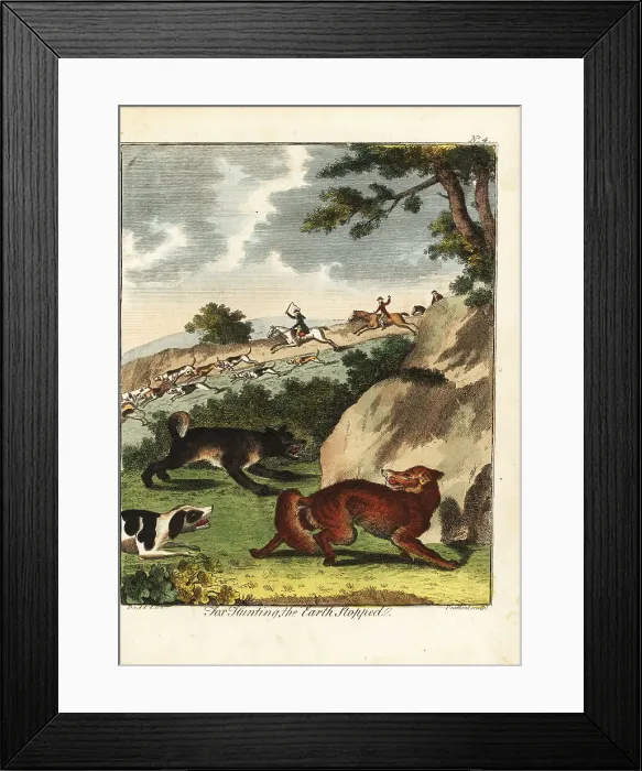 Framed Print : Fox hunting, 18th century Framed Print : Fox hunting, 18th century