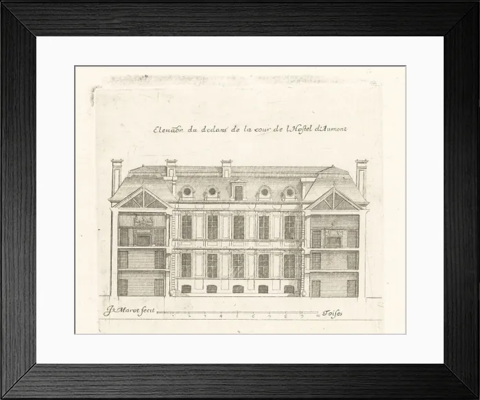 Framed Print : Elevation of the courtyard to the Hotel d'Aumont, Marais, Paris Framed Print : Elevation of the courtyard to the Hotel d'Aumont, Marais, Paris