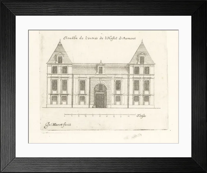 Framed Print : Elevation of the entrance to the Hotel d'Aumont, Marais, Paris Framed Print : Elevation of the entrance to the Hotel d'Aumont, Marais, Paris