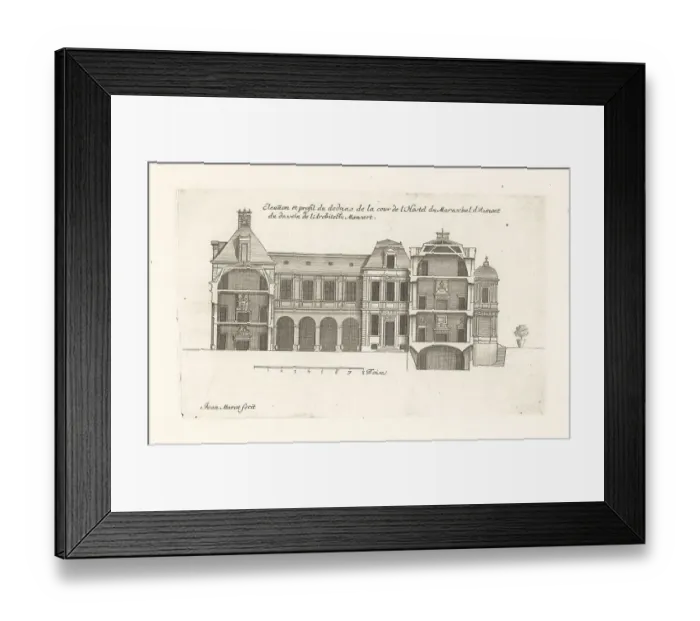Framed Print : Elevation of the courtyard in the Hotel d'Aumont, Paris Framed Print : Elevation of the courtyard in the Hotel d'Aumont, Paris