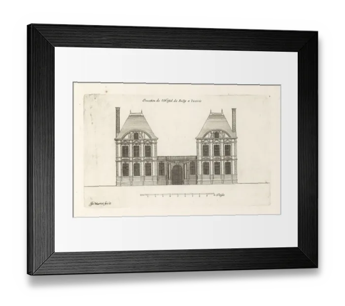 Framed Print : Elevation of the entrance to the Hotel de Sully, Marais, Paris Framed Print : Elevation of the entrance to the Hotel de Sully, Marais, Paris