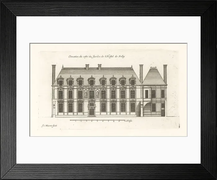 Framed Print : Elevation of the garden side of the Hotel de Sully, Marais, Pari Framed Print : Elevation of the garden side of the Hotel de Sully, Marais, Pari