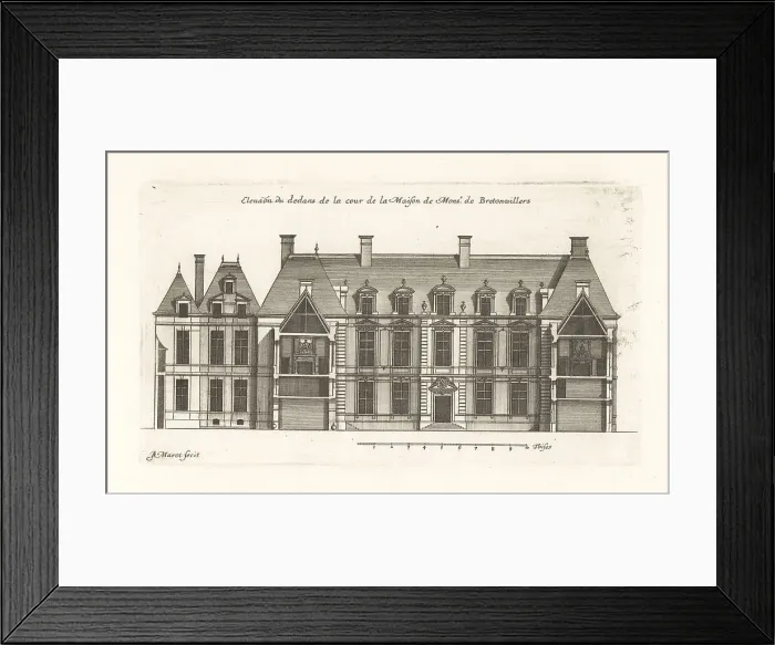 Framed Print : Elevation of the courtyard in the Hotel de Bretonvilliers, Paris Framed Print : Elevation of the courtyard in the Hotel de Bretonvilliers, Paris