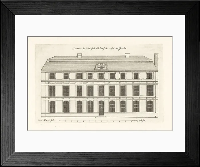 Framed Print : Elevation of the garden side of the Hotel Tubeuf, Paris Framed Print : Elevation of the garden side of the Hotel Tubeuf, Paris