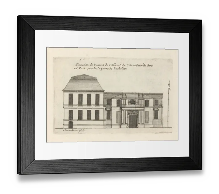 Framed Print : Elevation of the entrance of the Hotel de Jars, Paris Framed Print : Elevation of the entrance of the Hotel de Jars, Paris