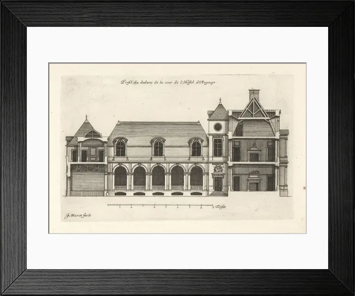 Framed Print : Profile of the courtyard in the Hotel de Carnavalet, Paris Framed Print : Profile of the courtyard in the Hotel de Carnavalet, Paris