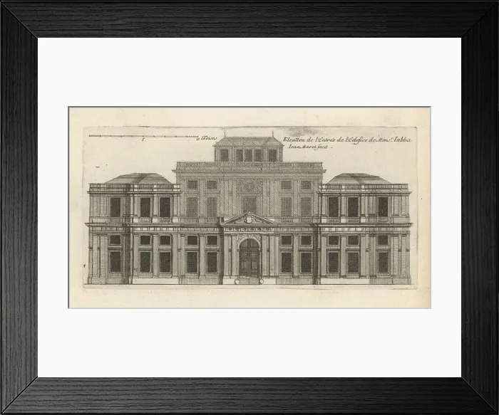 Framed Print : Elevation of the entrance to the Hotel Jabach, Paris Framed Print : Elevation of the entrance to the Hotel Jabach, Paris