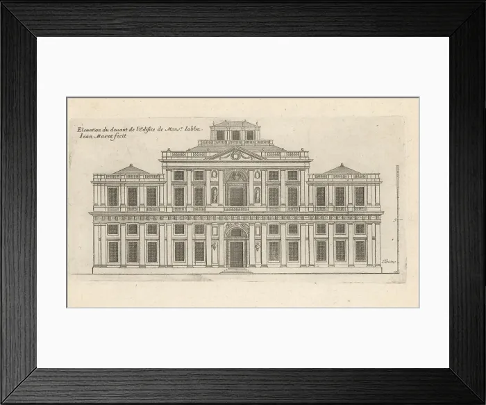 Framed Print : Elevation of the front facade of the Hotel Jabach, Paris Framed Print : Elevation of the front facade of the Hotel Jabach, Paris