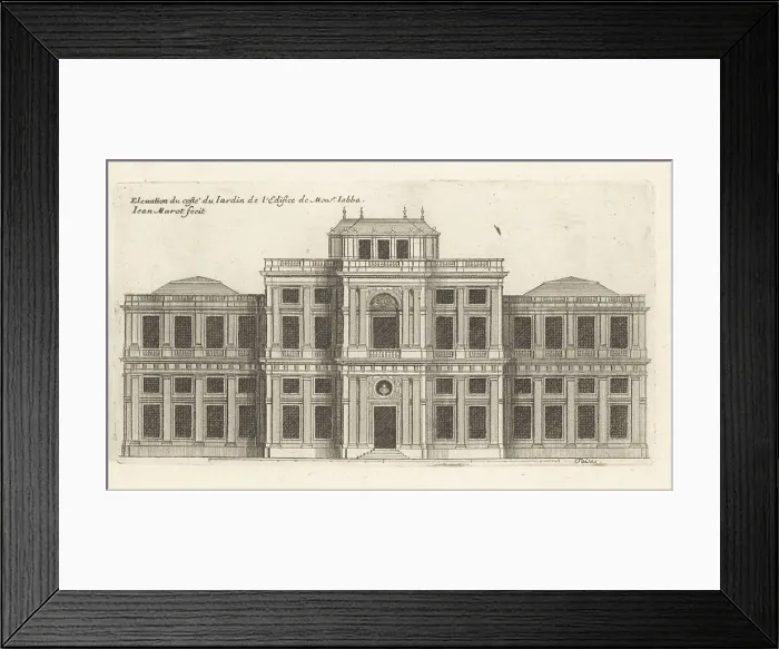 Framed Print : Elevation of the garden side of the Hotel Jabach, Paris Framed Print : Elevation of the garden side of the Hotel Jabach, Paris