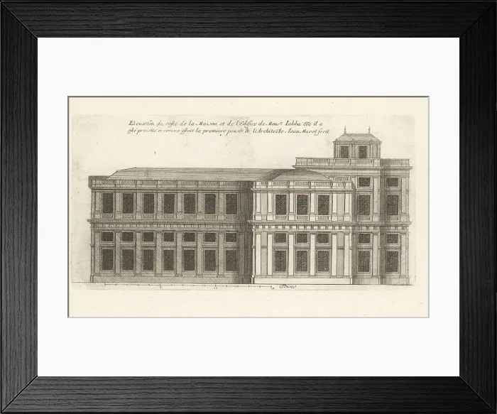 Framed Print : Elevation of the side of the Hotel Jabach, Paris Framed Print : Elevation of the side of the Hotel Jabach, Paris