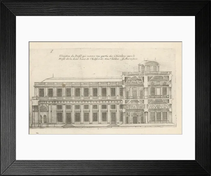 Framed Print : Elevation and profile of the Hotel Jabach, Paris Framed Print : Elevation and profile of the Hotel Jabach, Paris