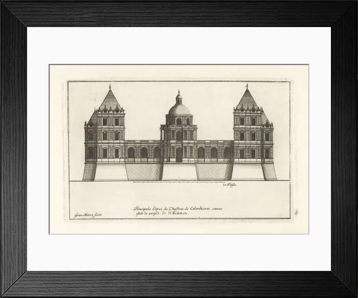 Framed Print : Principal entrance to Chateau de Colombieres, Brie Framed Print : Principal entrance to Chateau de Colombieres, Brie