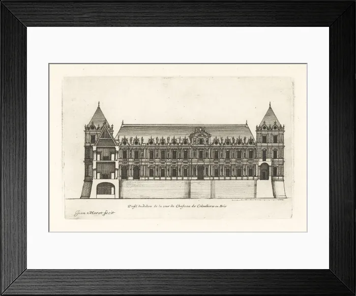 Framed Print : Section of the courtyard of the Chateau de Colombieres, Brie Framed Print : Section of the courtyard of the Chateau de Colombieres, Brie