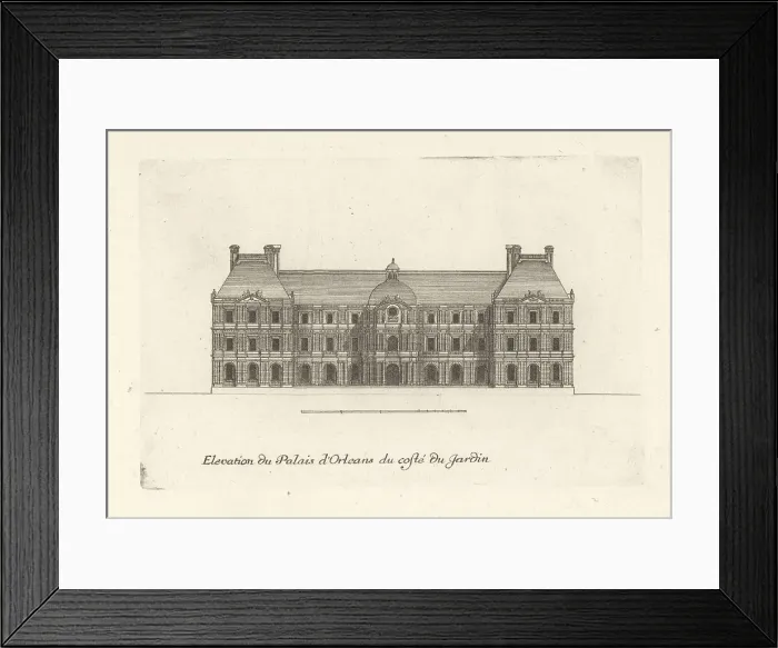 Framed Print : Elevation of the garden side of Luxembourg Palace Framed Print : Elevation of the garden side of Luxembourg Palace