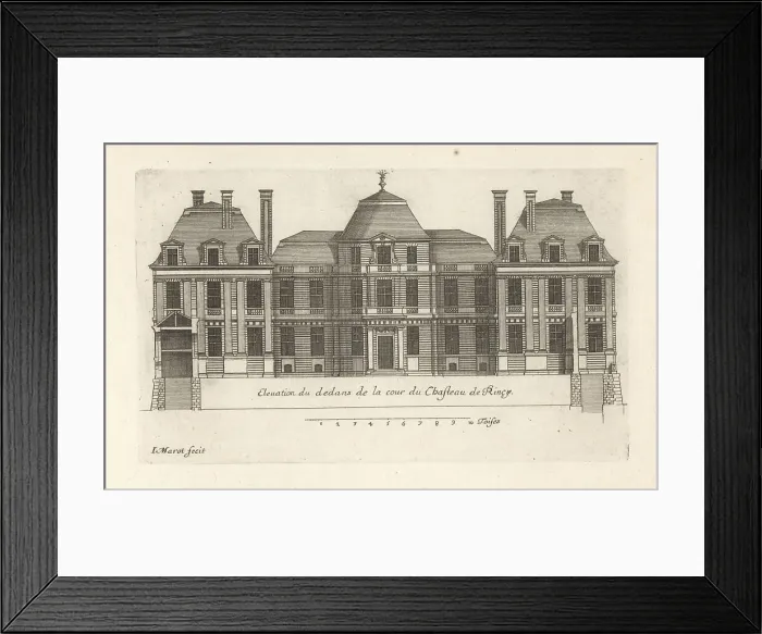 Framed Print : Elevation of the courtyard in the Chateau du Raincy Framed Print : Elevation of the courtyard in the Chateau du Raincy