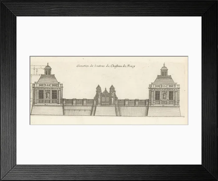 Framed Print : Elevation of the entrance to the Chateau du Raincy