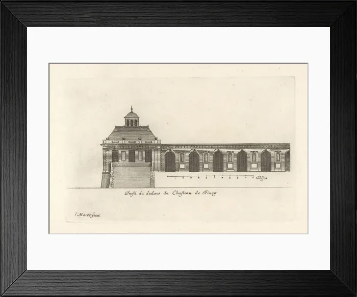 Framed Print : Profile of the interior of the Chateau du Raincy