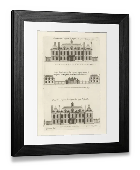 Framed Print : Courtyard, entrance and garden facade to the Chateau du Fayel Framed Print : Courtyard, entrance and garden facade to the Chateau du Fayel
