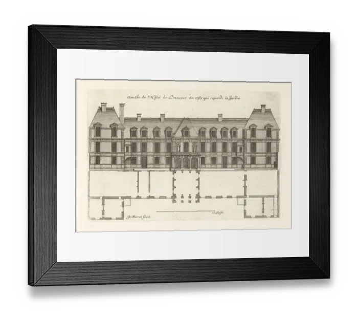 Framed Print : Elevation of the garden side of the Hotel de Liancourt, Paris Framed Print : Elevation of the garden side of the Hotel de Liancourt, Paris