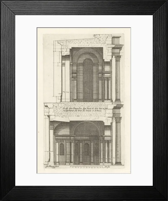 Framed Print : Section through the Valois Mausoleum at the Basilica of St Denis Framed Print : Section through the Valois Mausoleum at the Basilica of St Denis