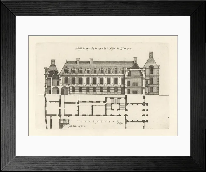 Framed Print : Profile of the courtyard side of the Hotel de Liancourt, Paris Framed Print : Profile of the courtyard side of the Hotel de Liancourt, Paris