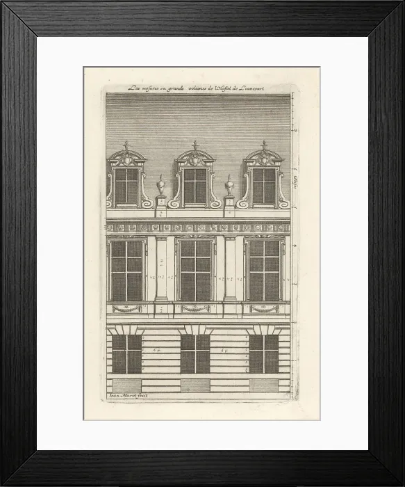Framed Print : The windows with measures in toises of the Hotel de Liancourt, P Framed Print : The windows with measures in toises of the Hotel de Liancourt, P