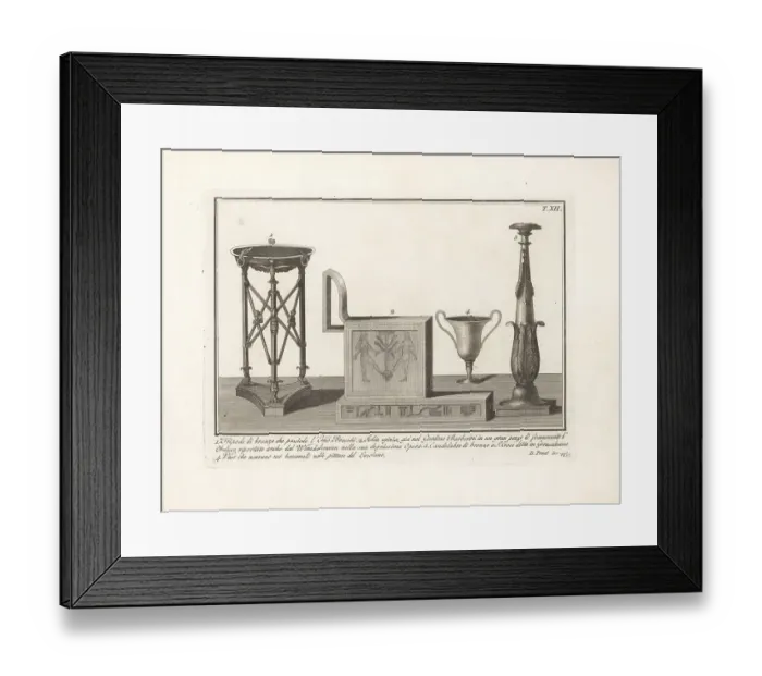Framed Print : Ancient tripod, chair, candelabra and vase Framed Print : Ancient tripod, chair, candelabra and vase