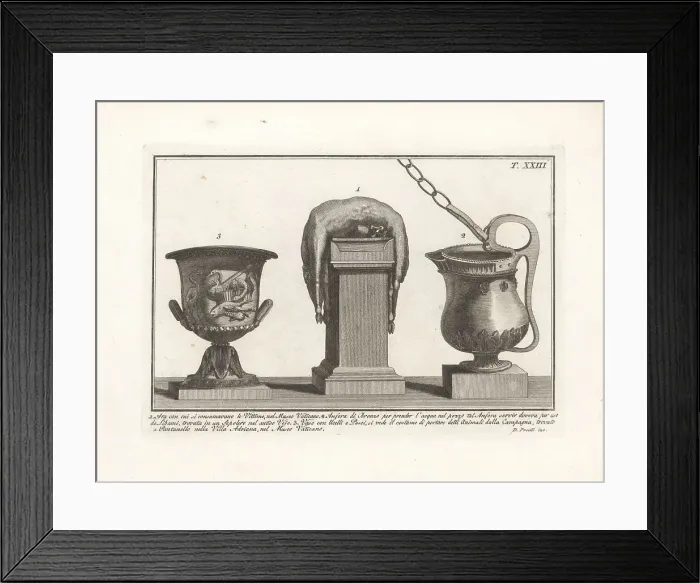 Framed Print : Roman altar, amphora with chain and vase Framed Print : Roman altar, amphora with chain and vase
