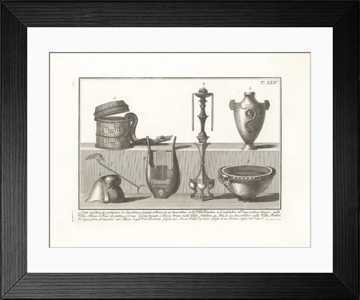 Framed Print : Casta mistica, Egyptian vase, lyre, cup, etc Framed Print : Casta mistica, Egyptian vase, lyre, cup, etc
