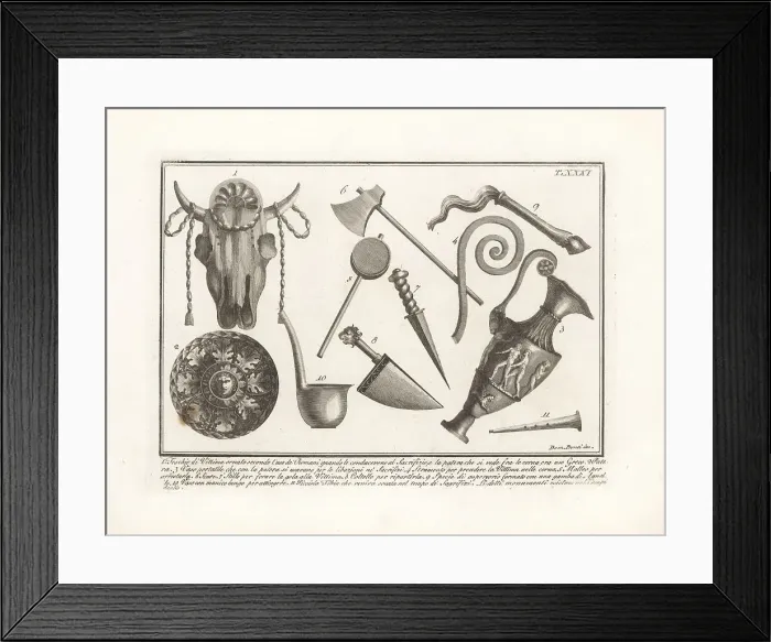 Framed Print : Ancient Roman sacrificial tools Framed Print : Ancient Roman sacrificial tools