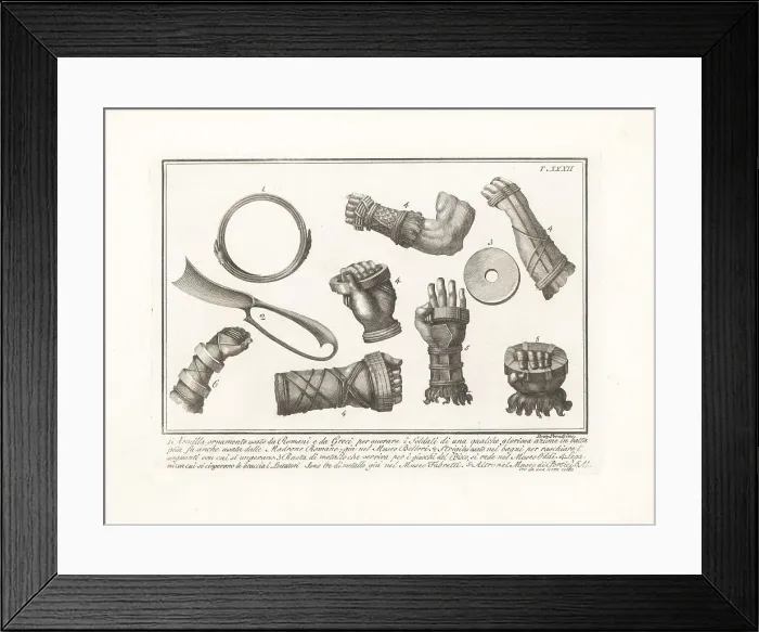 Framed Print : Roman boxing gloves, bracelet and discus Framed Print : Roman boxing gloves, bracelet and discus