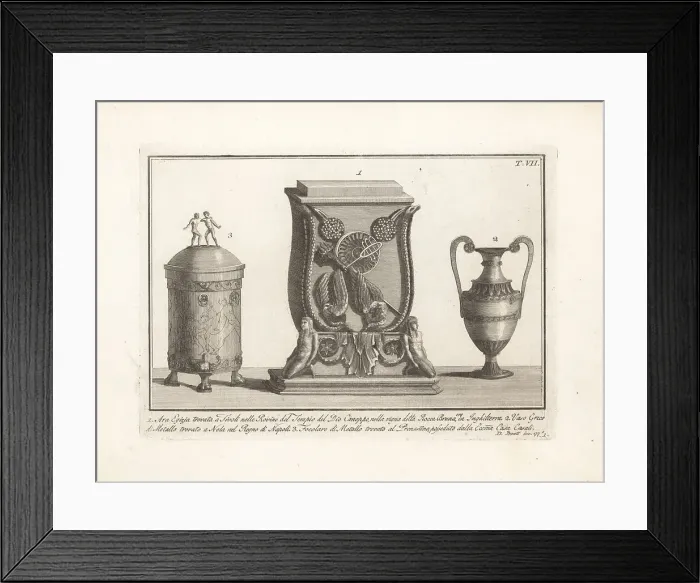 Framed Print : Egyptian altar, Greek vase and metal hearth Framed Print : Egyptian altar, Greek vase and metal hearth
