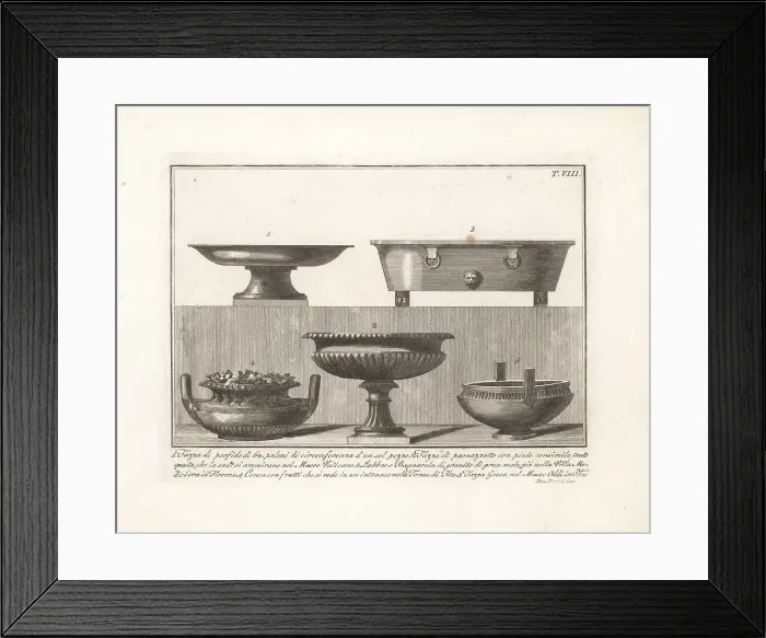 Framed Print : Roman cups, basins and baths Framed Print : Roman cups, basins and baths