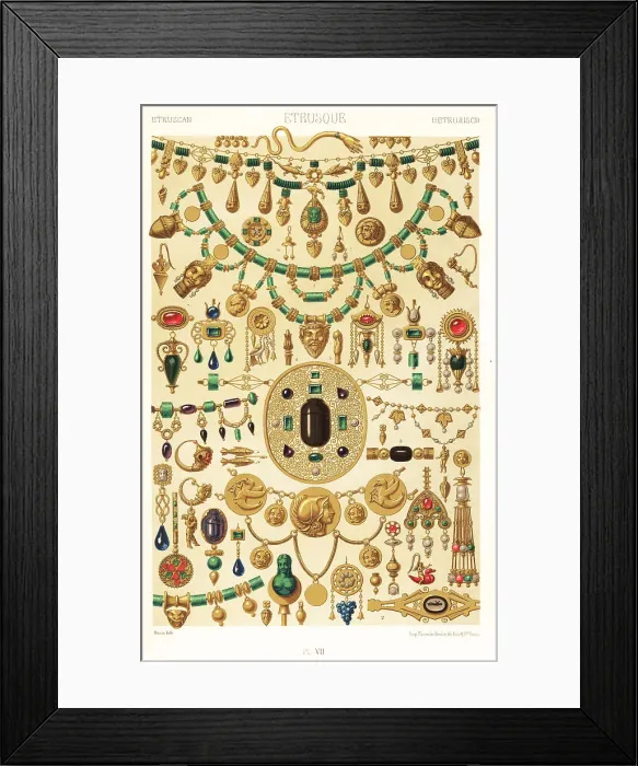 Framed Print : Ancient Etruscan or Etrurian art and jewelry Framed Print : Ancient Etruscan or Etrurian art and jewelry