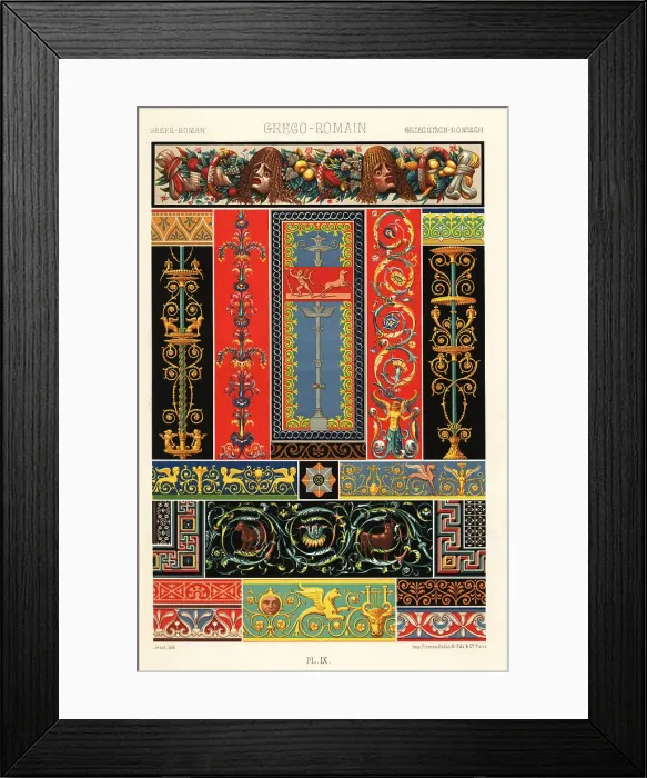Framed Print : Greco-Roman mosaics and wall paintings from Pompeii Framed Print : Greco-Roman mosaics and wall paintings from Pompeii