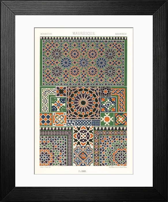 Framed Print : Moorish art: mosaic and enameled terracotta Framed Print : Moorish art: mosaic and enameled terracotta