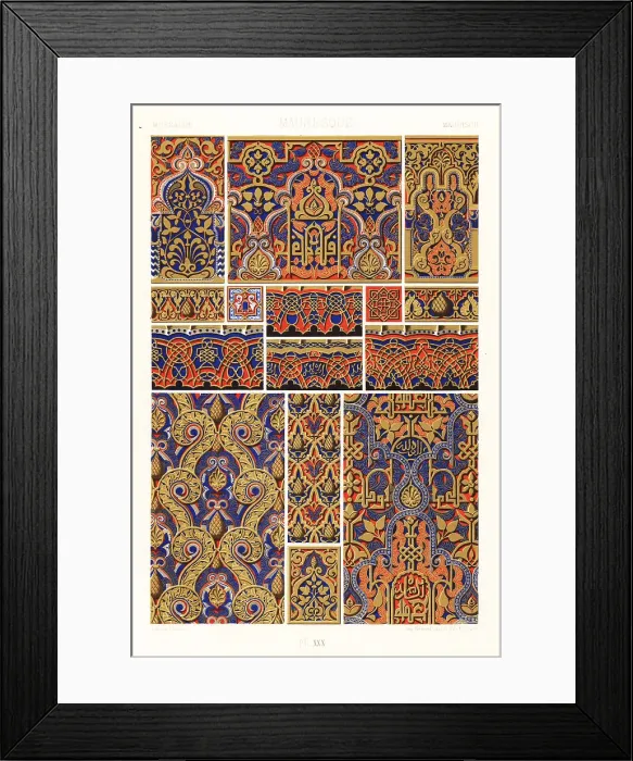 Framed Print : Moorish art: architectural decoration from the Alhambra Palace Framed Print : Moorish art: architectural decoration from the Alhambra Palace