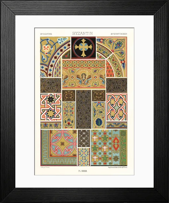 Framed Print : Middle Ages: Byzantine style mosaics, inlaid work, niellos and p Framed Print : Middle Ages: Byzantine style mosaics, inlaid work, niellos and p