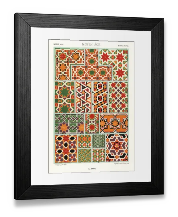 Framed Print : Middle Ages, mosaic decorations, 12th century Framed Print : Middle Ages, mosaic decorations, 12th century